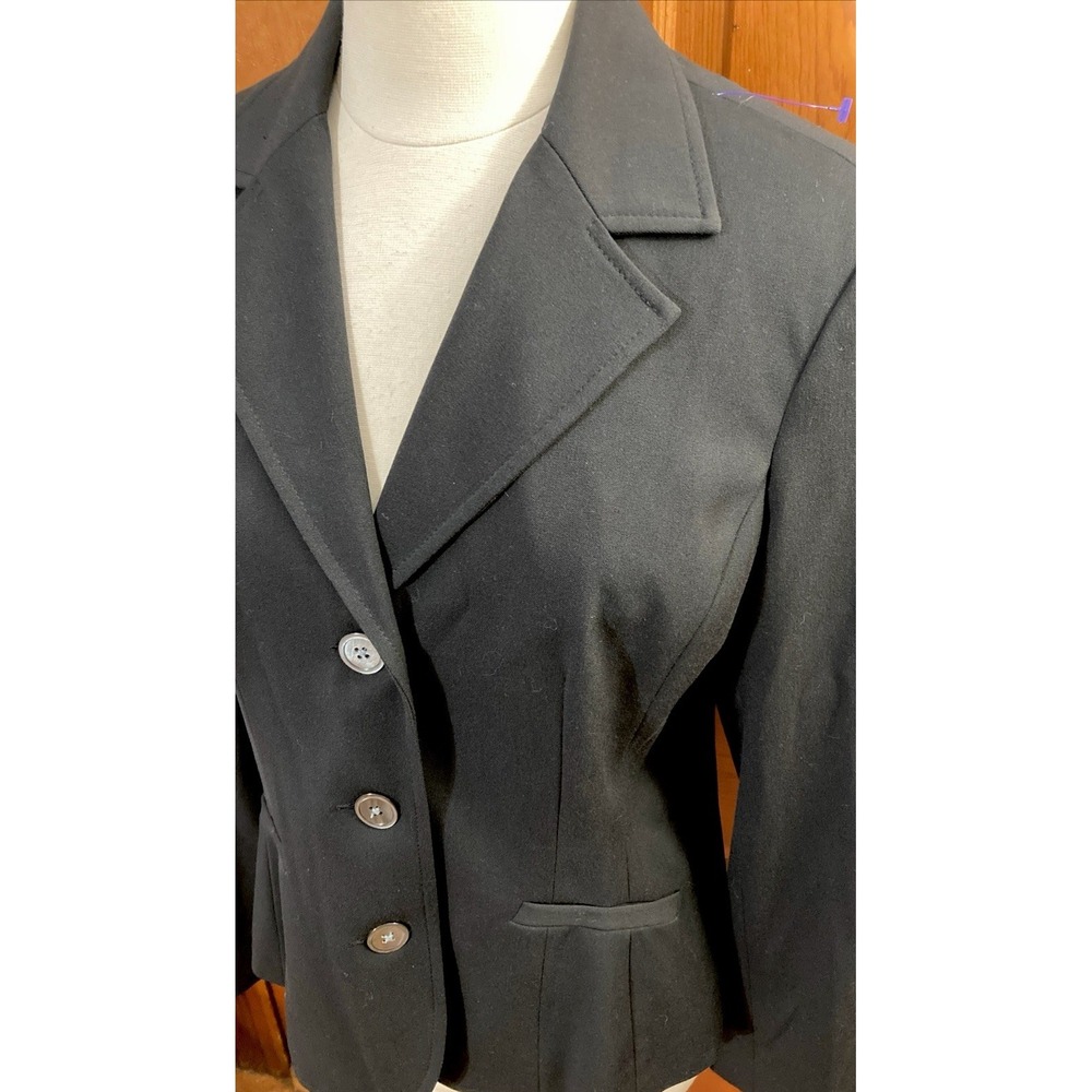 Eddie Bauer Black Blazer Womens Sz 8 New Shell Buttons Career Business Staple - Picture 4 of 8